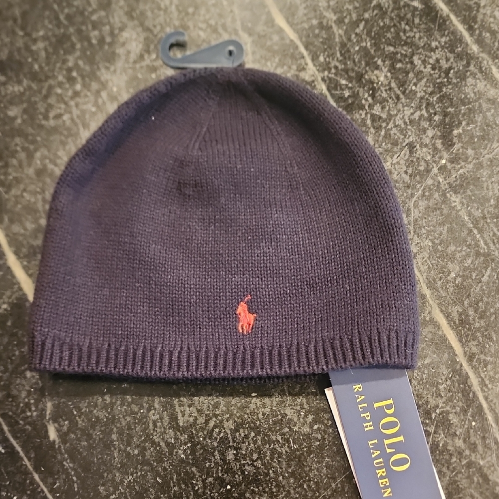 NWT Polo Ralph Lauren Black Knit Beanie Kids 4 - 7